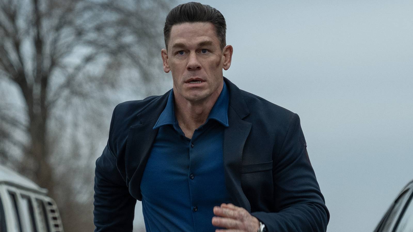 John Cena running down the street looking worried in Matchbox