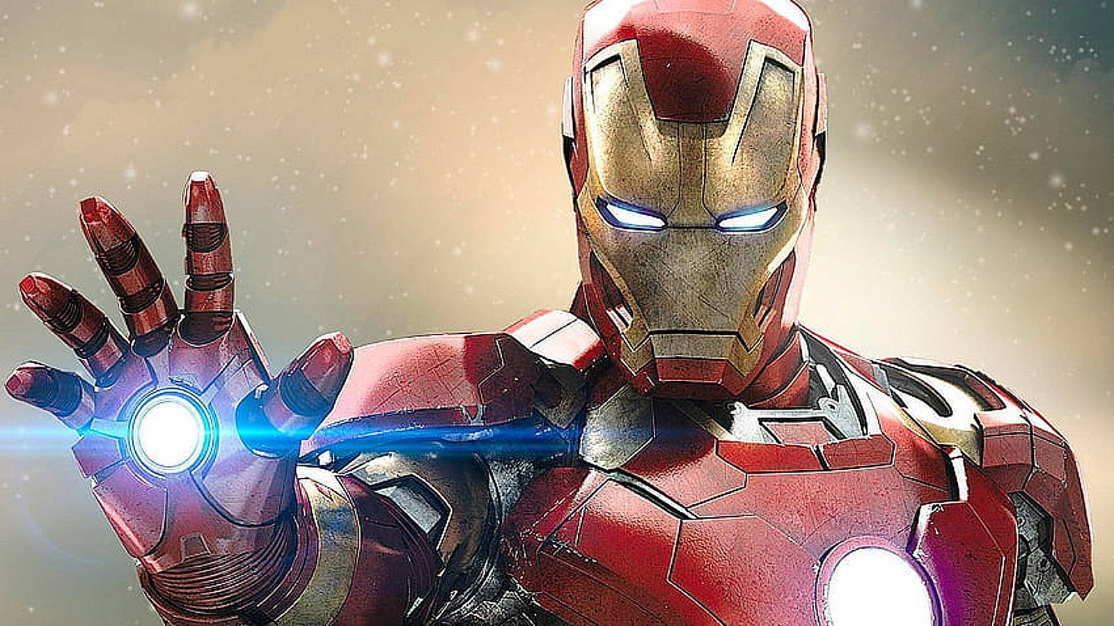 MCU Iron Man powering up his hand gauntlet