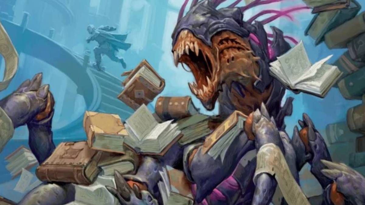 Dungeons and Dragons monster being buried by books