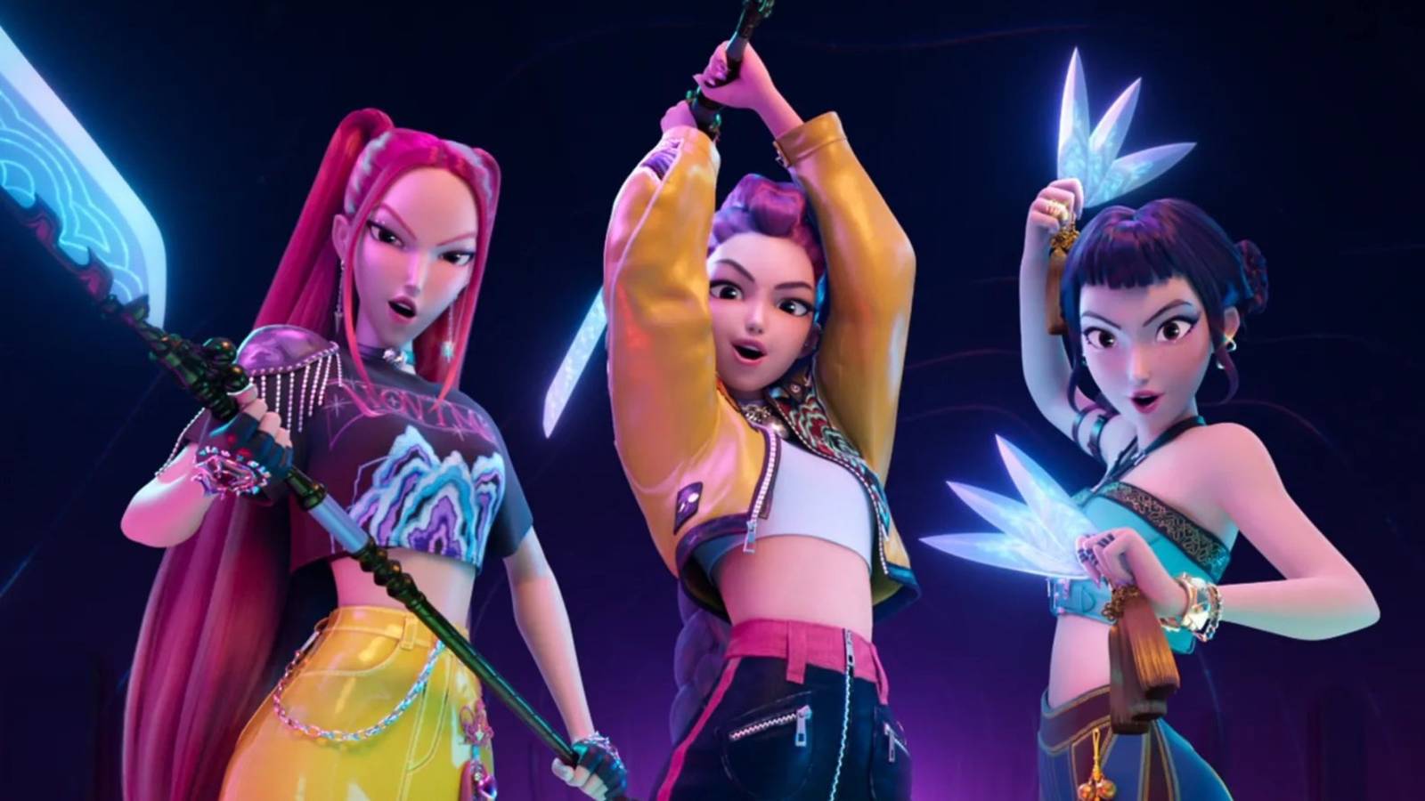 Fictional girl group Huntr/x from KPop Demon Hunters.