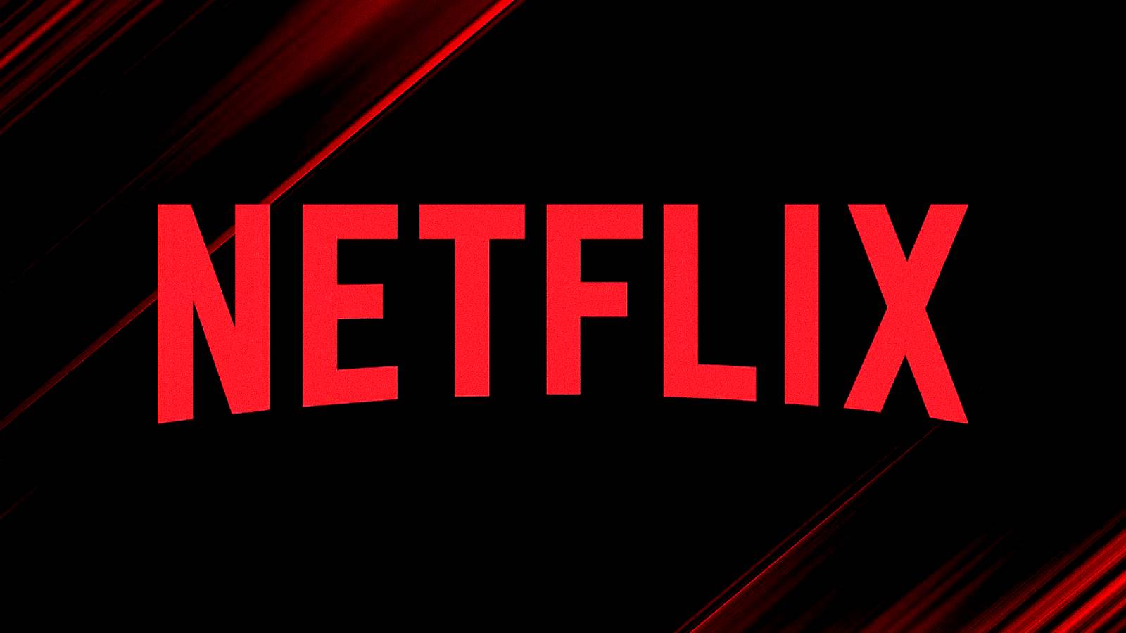 The Netflix logo on a black background with red streaks