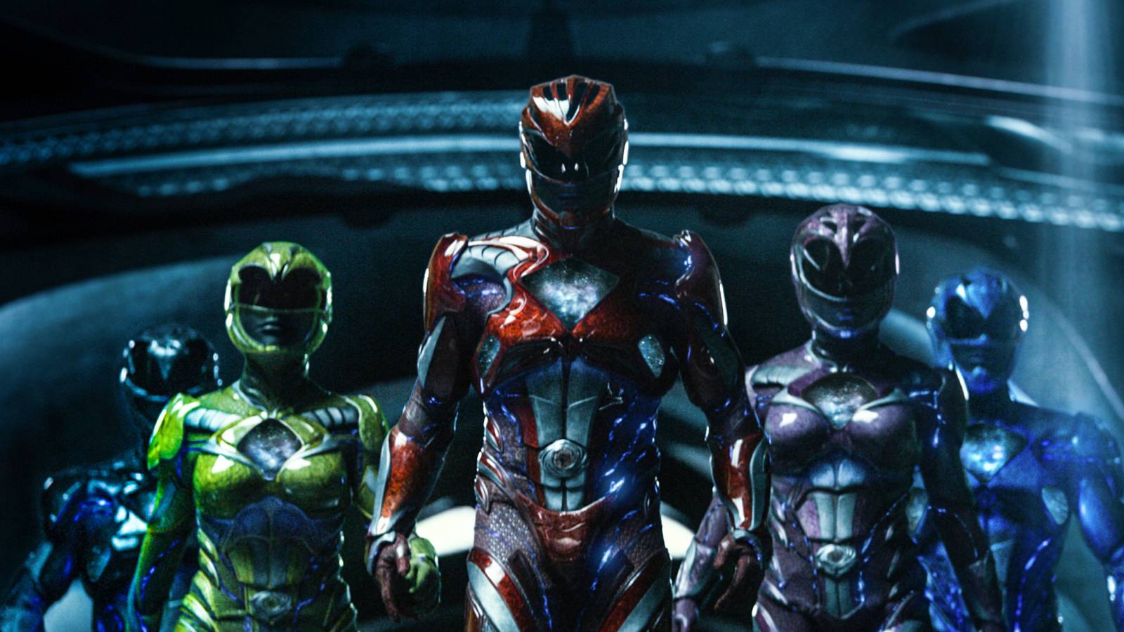 The Power Rangers team in Power Rangers 2017