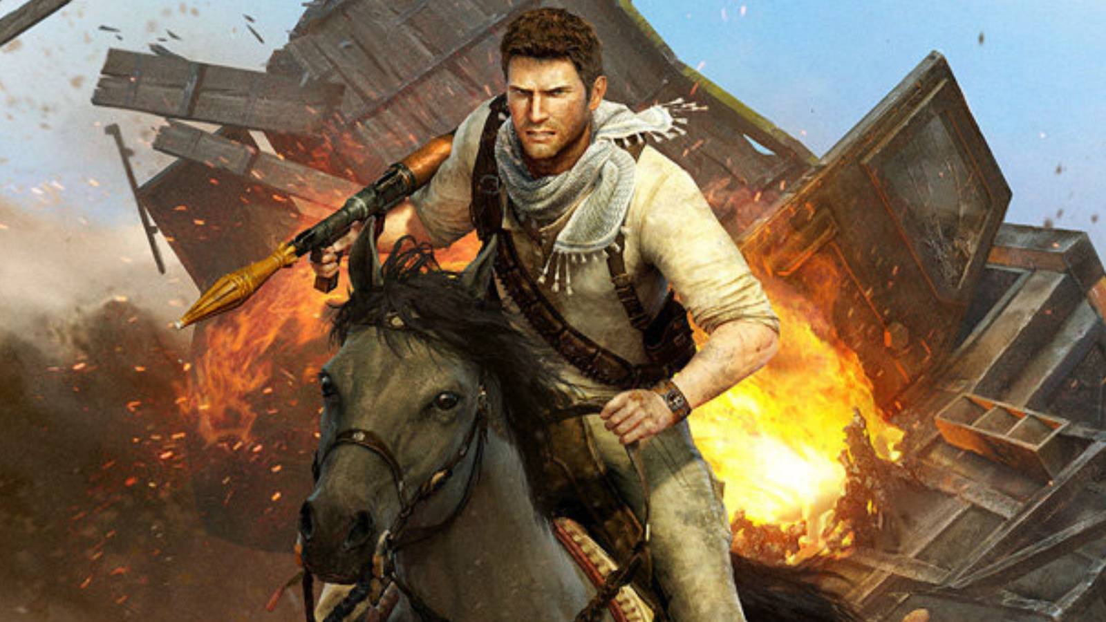 Promo art for Uncharted 3: Drake's Deception.