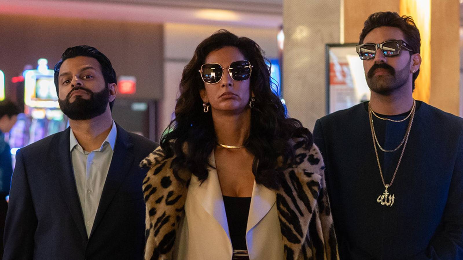 Three Deli Boys characters wearing accessories and trying to look wealthy