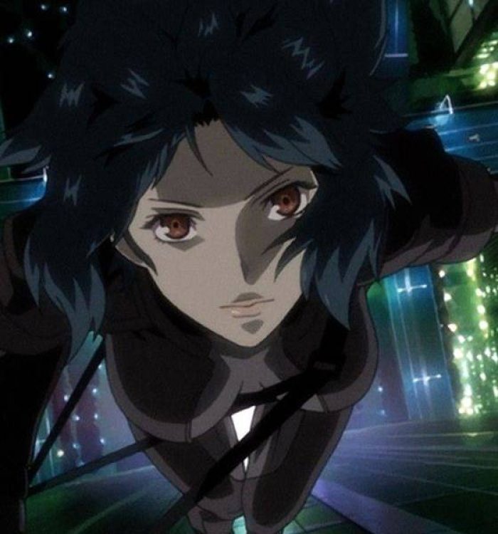 Still of Motoko Kusanagi from the Ghost in the Shell: Stand Alone Complex trailer.