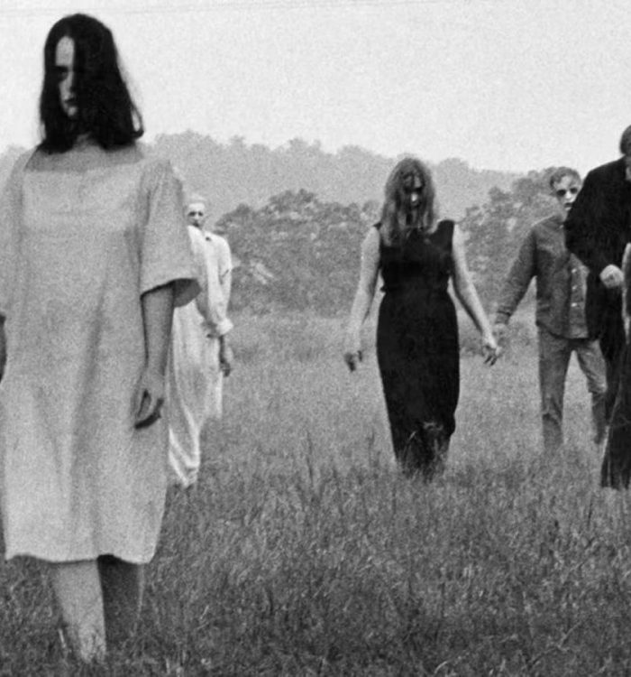 A horde of zombies in Night of the Living Dead