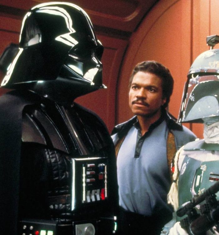 Darth Vader, Boba Fett, Lando Calrissian and stormtroopers in The Empire Strikes Back