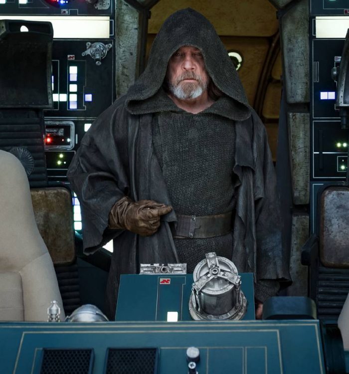 Luke Skywalker inside the Millennium Falcon in The Last Jedi