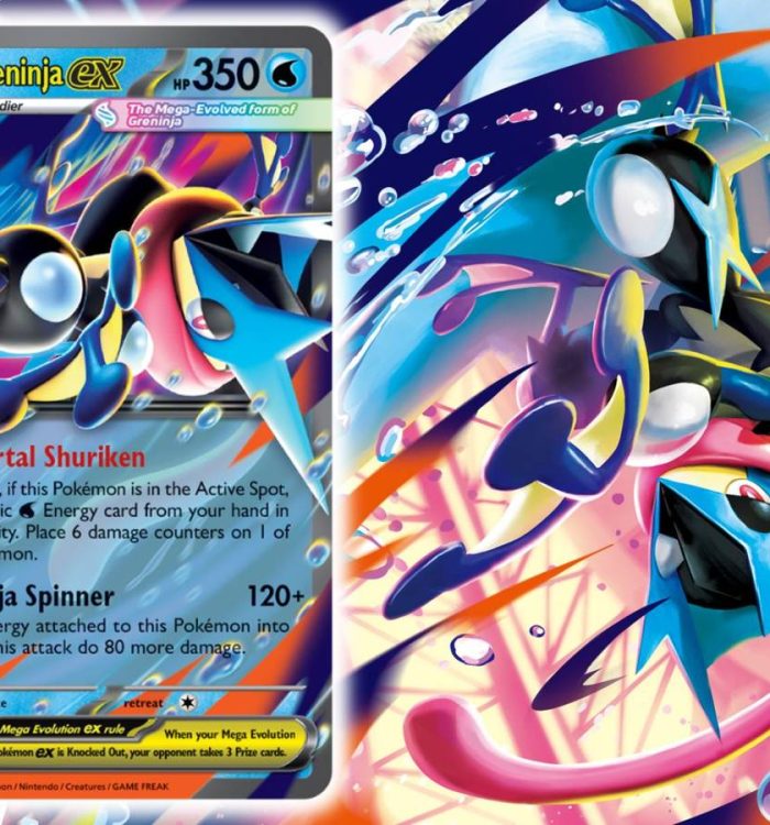 Pokemon TCG Chaos Rising Mega Greninja ex card with artwork from Pokemon TCG website