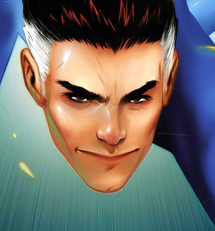 Reed Richards aka Mister Fantastic heads into battle in Fantastic Four comic cover