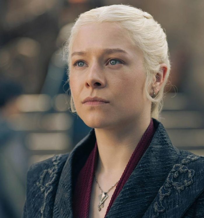 Rhaenyra Targaryen looking up in House of the Dragon season 2