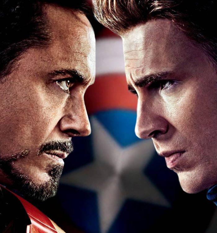 Robert Downey Jr's Iron Man faces Chris Evans' Steve Rogers in the MCU's Captain America Civil War