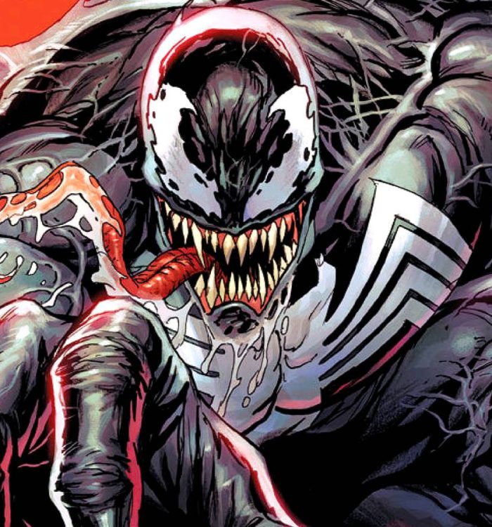 venom backed by both red and blue